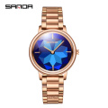 Classy SANDA P1019 Ladies Japan Movement Quartz Watches Fancy Cheap Stainless Steel Back Wristwatches